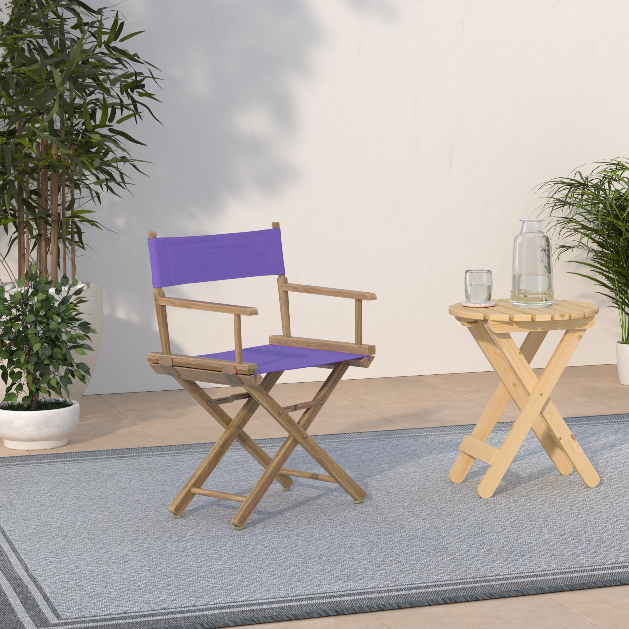 Casual Home 200-00/021-41 Director Chair 18" - Classic Height Natural Frame/Purple Canvas